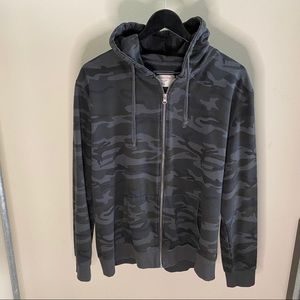 Black Camouflage Threads 4 thought zip hoodie